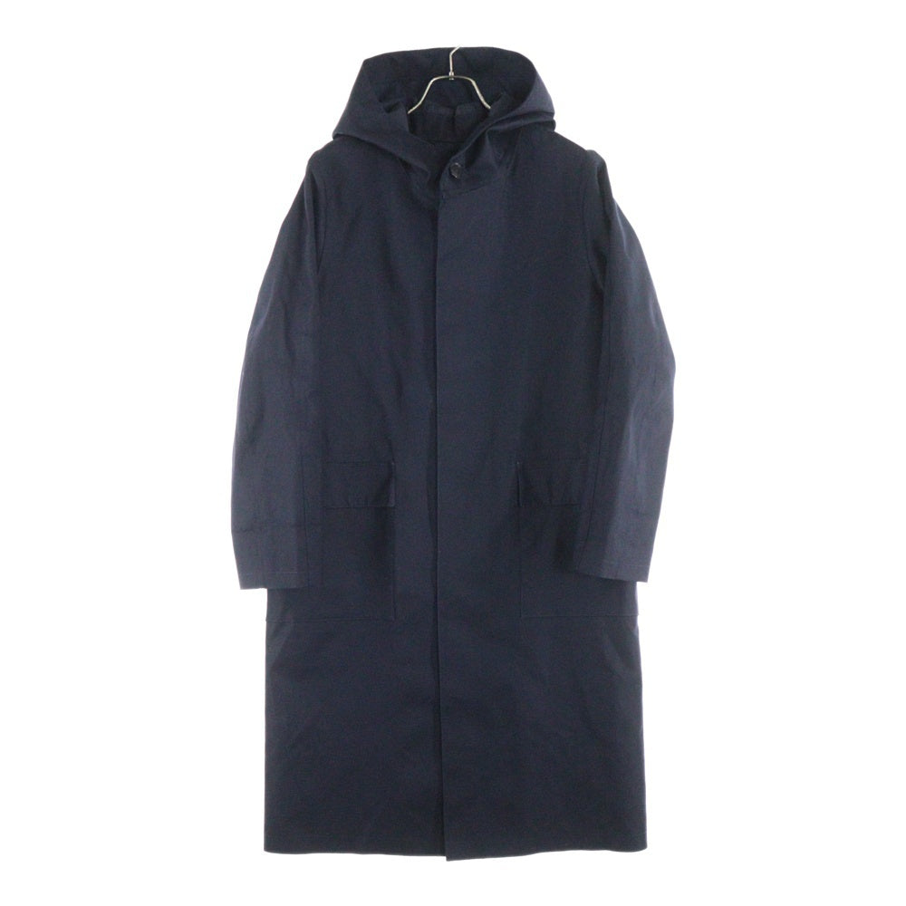 MACKINTOSH(マッキントッシュ) ゴム引き フーデッド ウール ロングコート ネイビー レディース