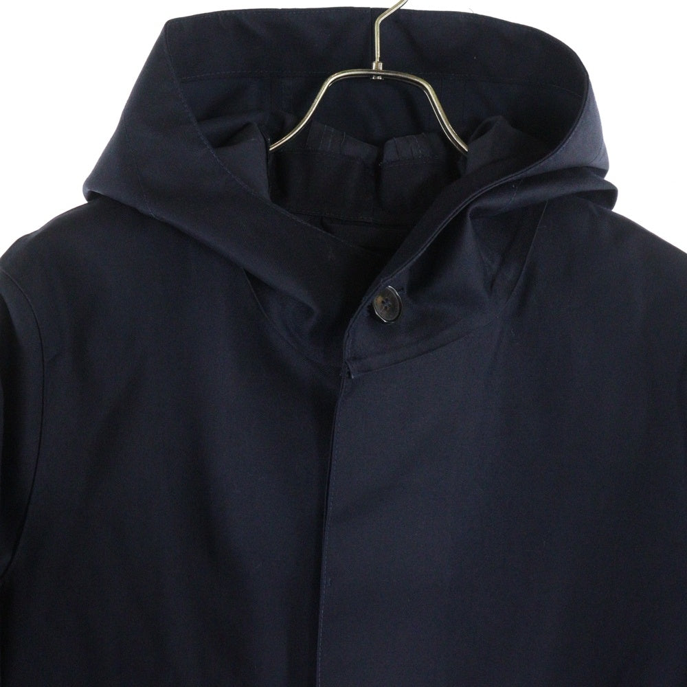 MACKINTOSH(マッキントッシュ) ゴム引き フーデッド ウール ロングコート ネイビー レディース