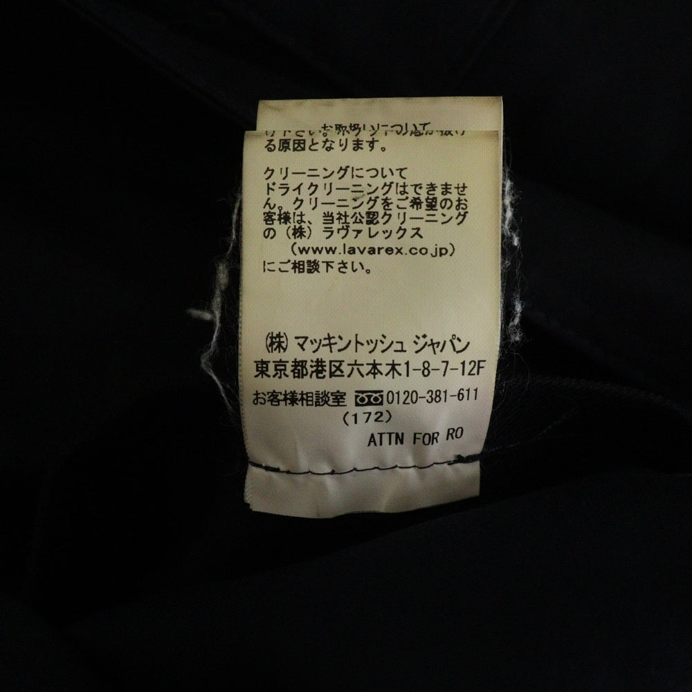 MACKINTOSH(マッキントッシュ) ゴム引き フーデッド ウール ロングコート ネイビー レディース