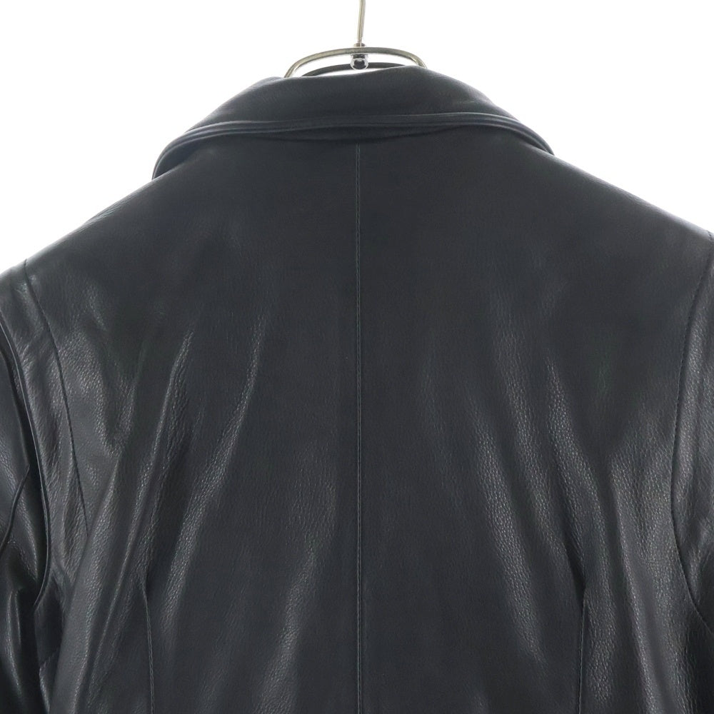 CHROME HEARTS(クロムハーツ) JJ DEAN HERMES JJディーン エルメス裏地 ダガージップ レザーダブルライダースジャケット ブラック/レッド レディース