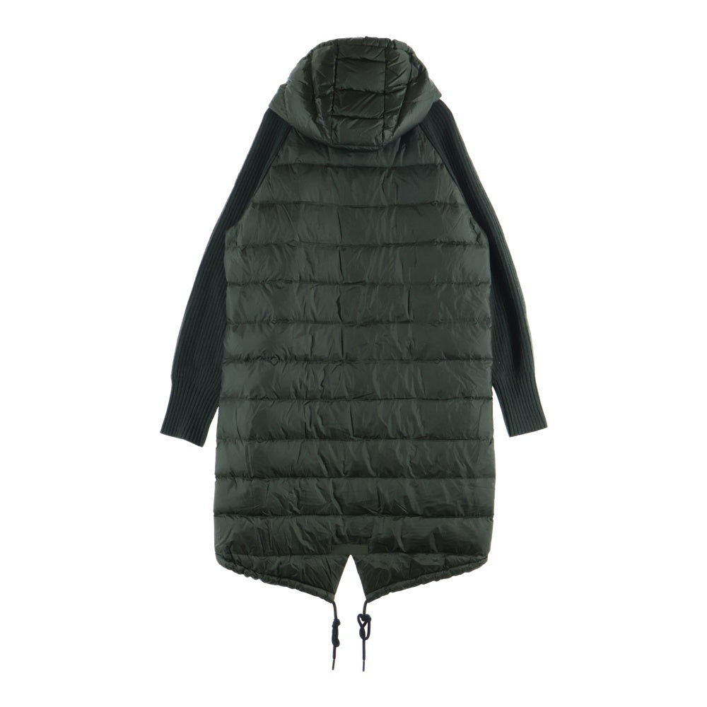 MONCLER(モンクレール) 22AW CARDIGAN TRICOT ニット切り替え ナイロン フーデッド ダウンジャケット カーキ レディース H20939B00009