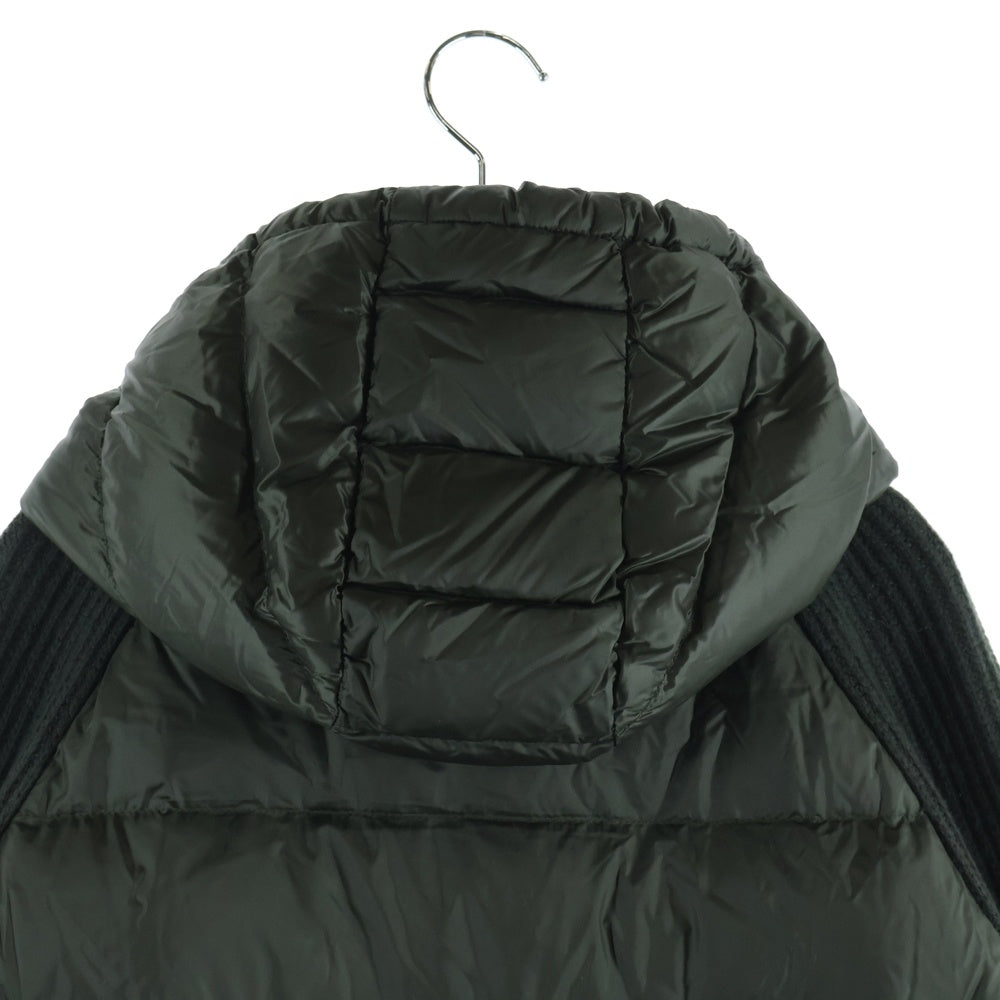 MONCLER(モンクレール) 22AW CARDIGAN TRICOT ニット切り替え ナイロン フーデッド ダウンジャケット カーキ レディース H20939B00009