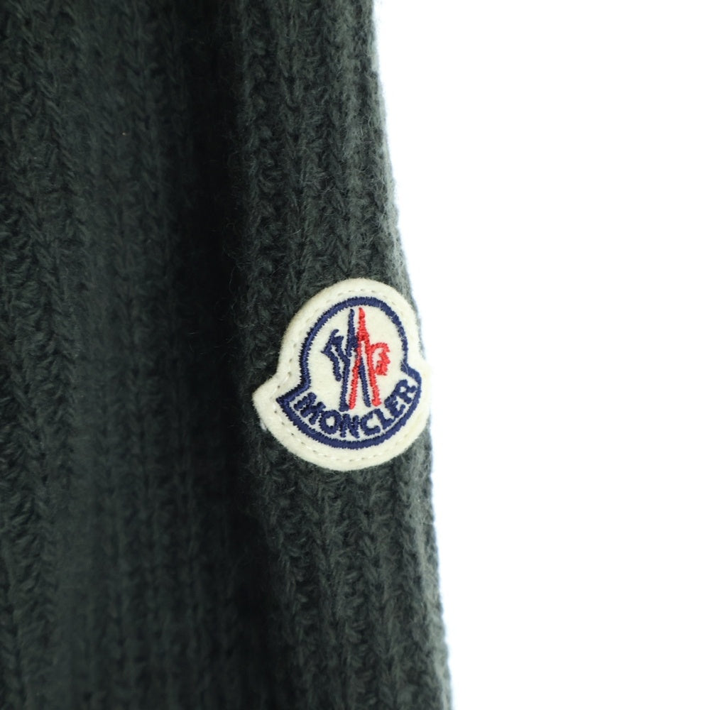 MONCLER(モンクレール) 22AW CARDIGAN TRICOT ニット切り替え ナイロン フーデッド ダウンジャケット カーキ レディース H20939B00009