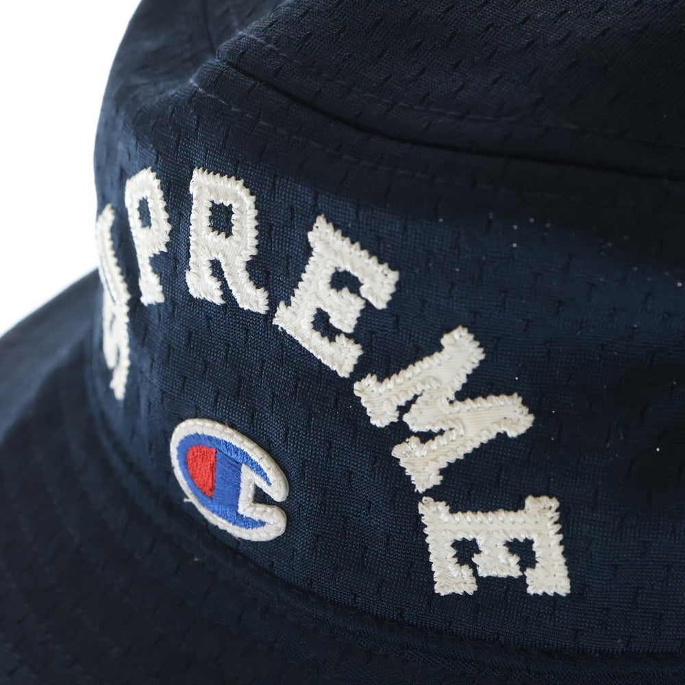 SUPREME(シュプリーム) 24SS ×Champion Mesh Crusher Hat チャンピオン メッシュクラッシャー バケットハット 帽子 ネイビー