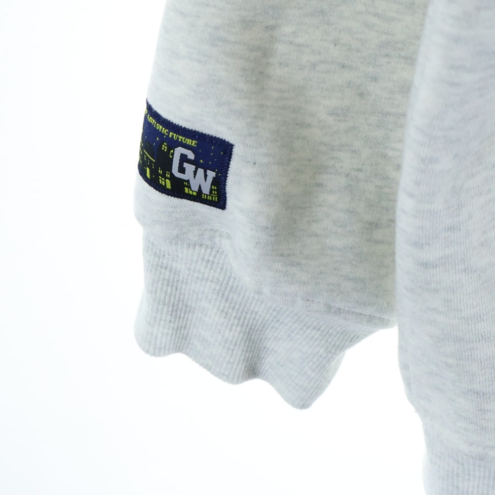 GRAF&WU(グラフアンドユー) ゴーストマルチ刺繍 スウェット プルオーバーパーカー ライトグレー