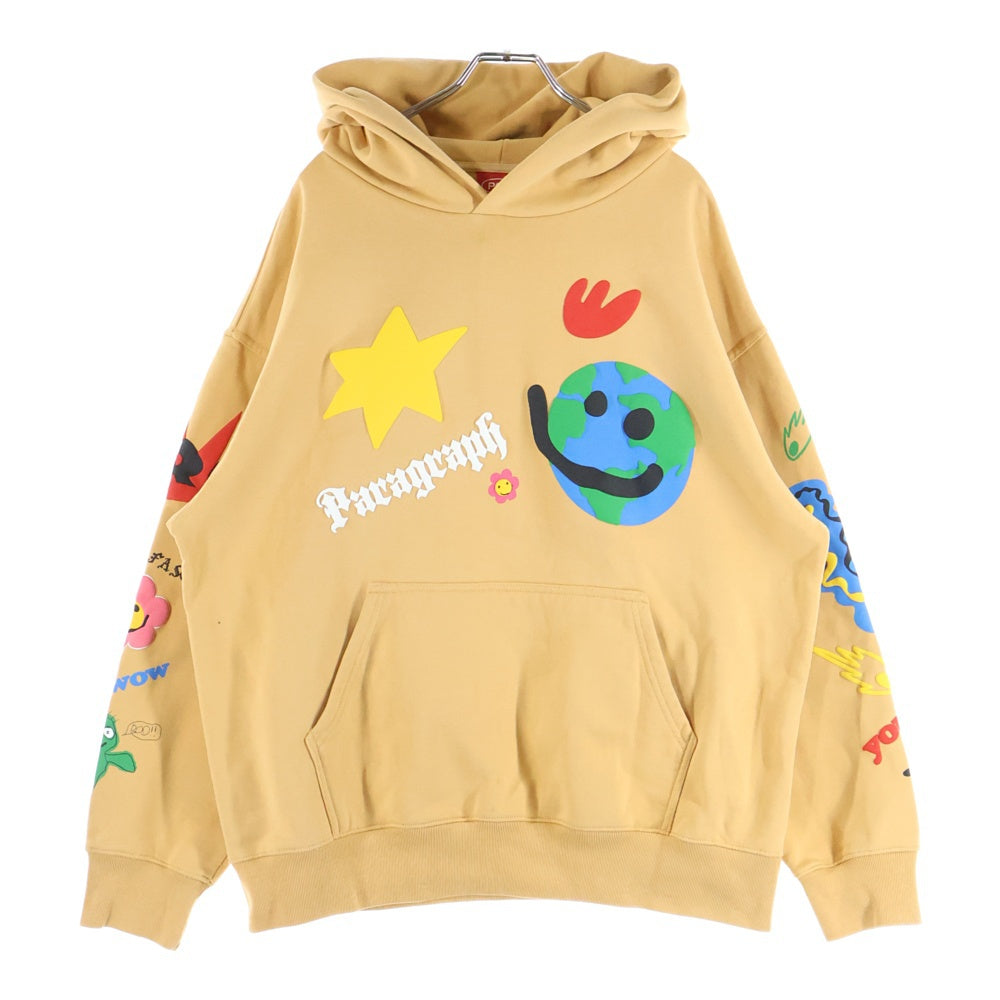 Paragraph(パラグラフ) STAR CITY HOODIE フロントアームプリント スウェット プルオーバーパーカー ブラウン