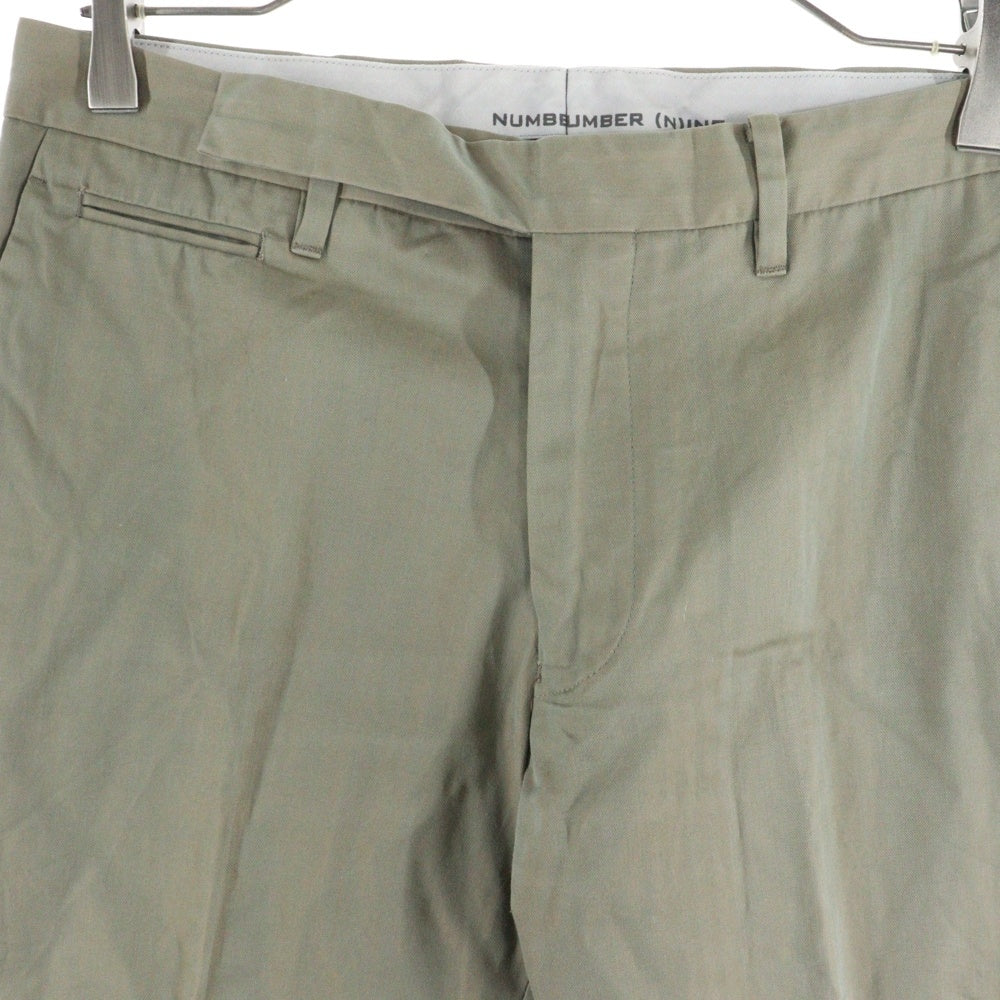 NUMBER (N)INE(ナンバーナイン) 宮下期 裏地タータンチェック柄 リフレクション ストライプ スラックスパンツ