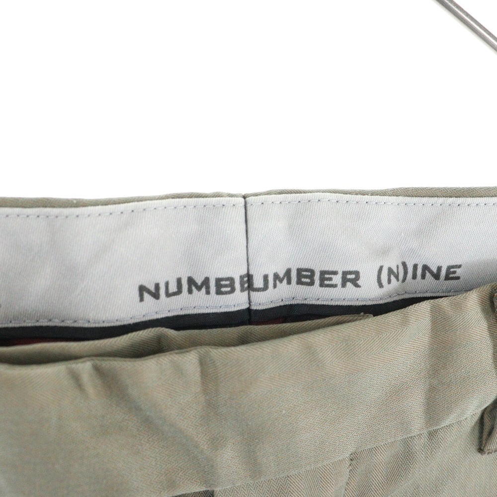 NUMBER (N)INE(ナンバーナイン) 宮下期 裏地タータンチェック柄 リフレクション ストライプ スラックスパンツ