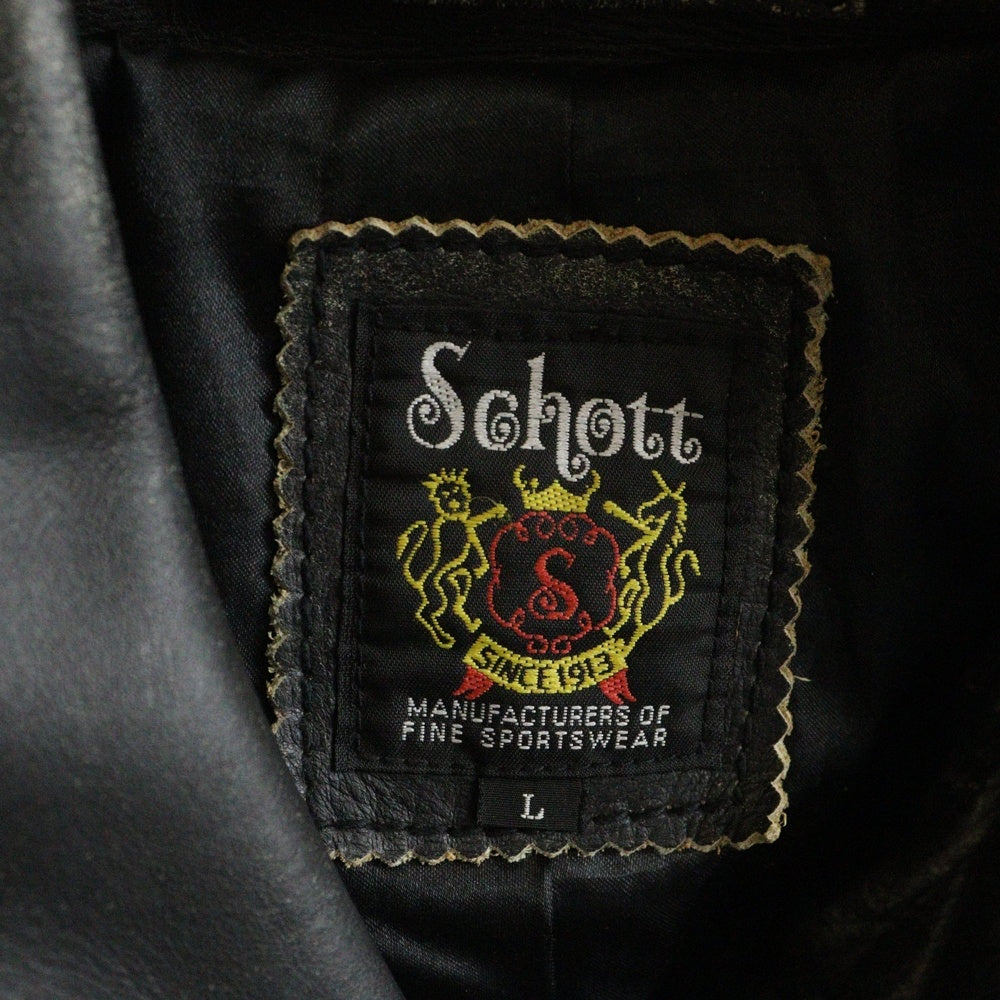 SCHOTT(ショット) POLICEMAN ポリスマン ジップアップ レザージャケット ブルゾン ブラック 3141005