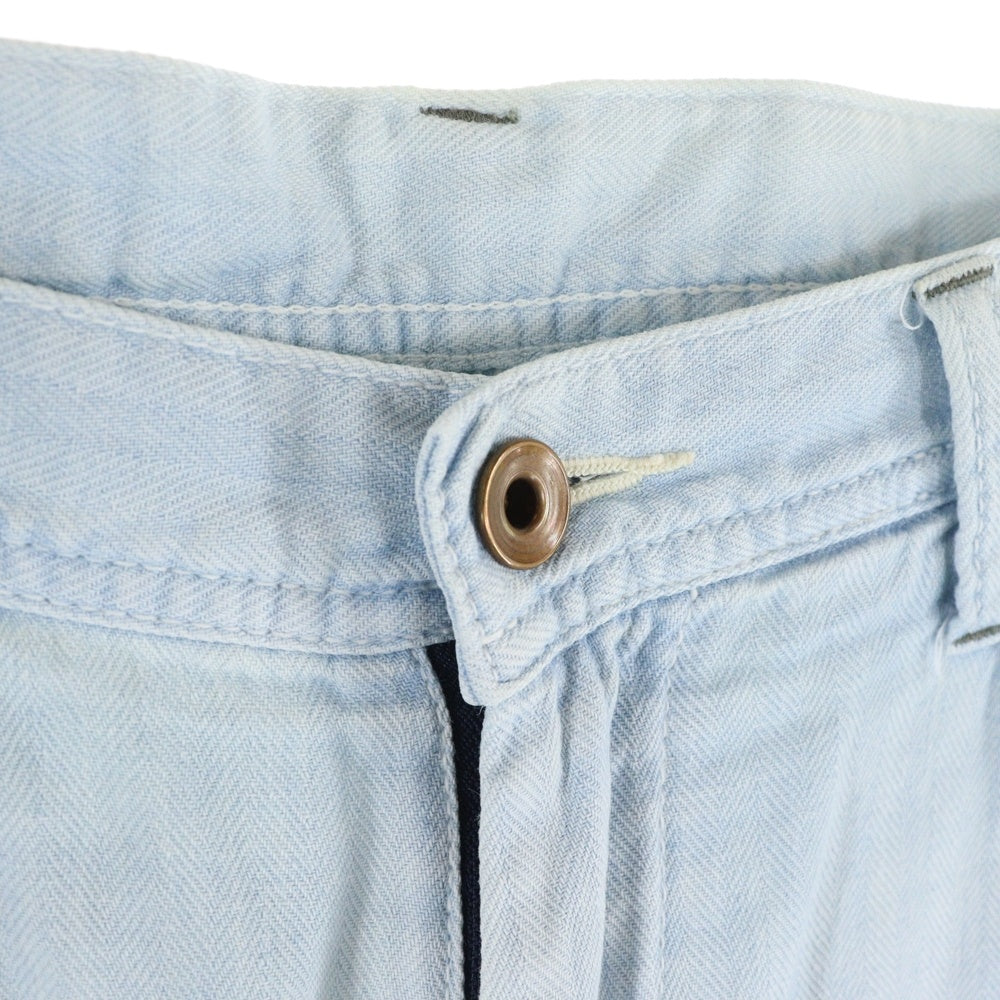 mastermind JAPAN(マスターマインドジャパン) ロゴパッチ ジップフライ ワイドデニムパンツ インディゴ