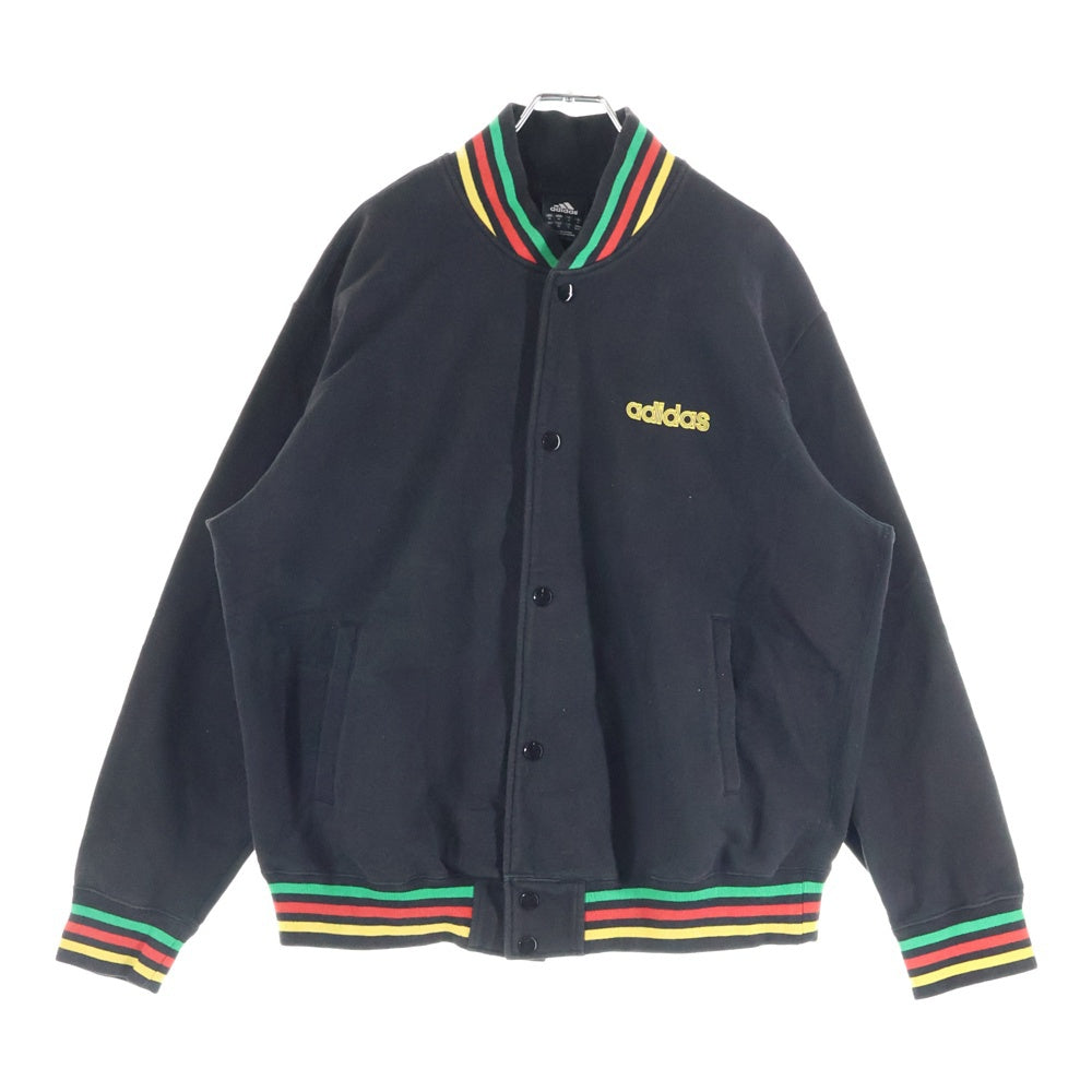 adidas(アディダス) ロゴプリント スウェットスタジアムジャケット スタジャン ブラック JD2017