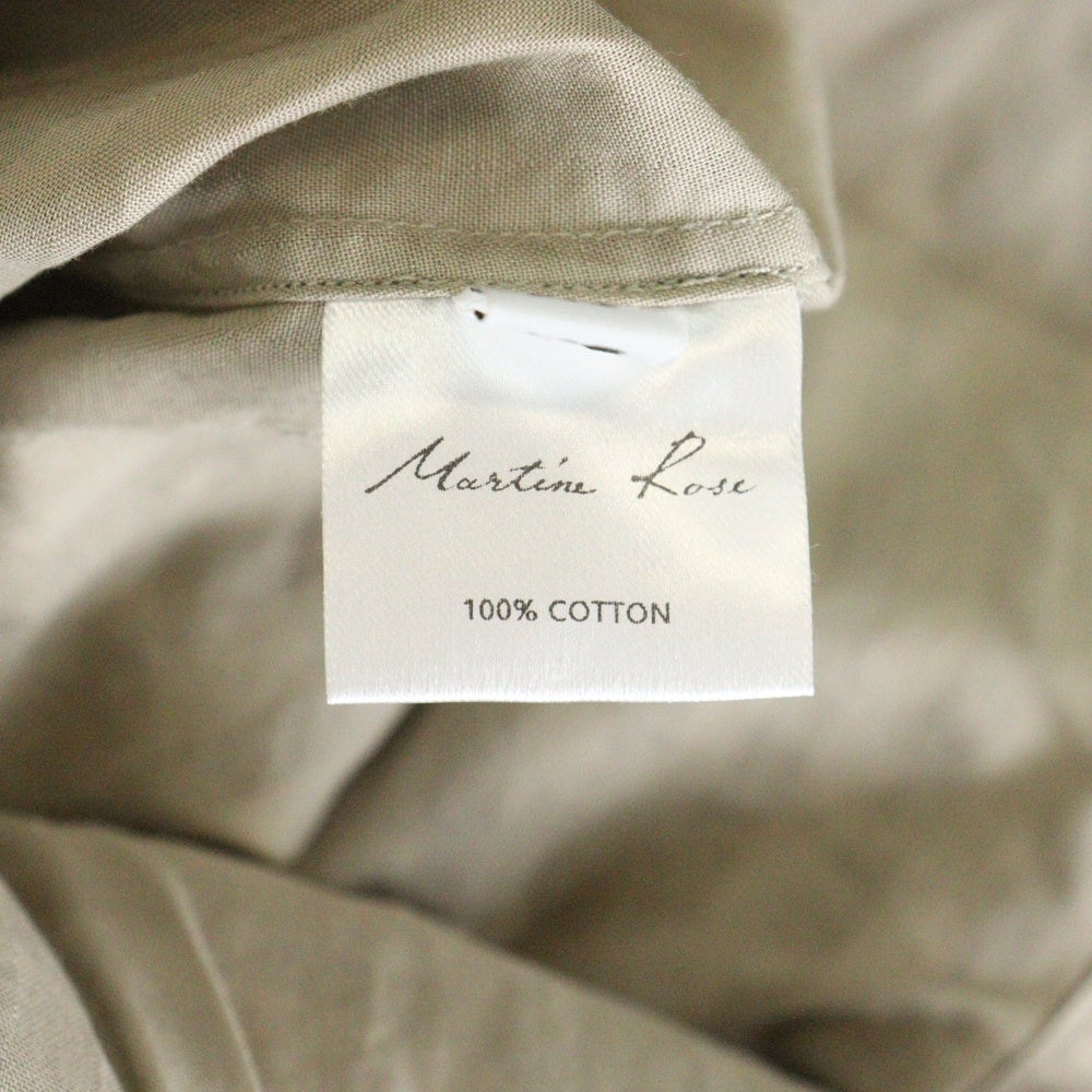 MARTINE ROSE(マーティンローズ) ロゴ刺繍 ロングスリーブ ストライプシャツ ベージュ