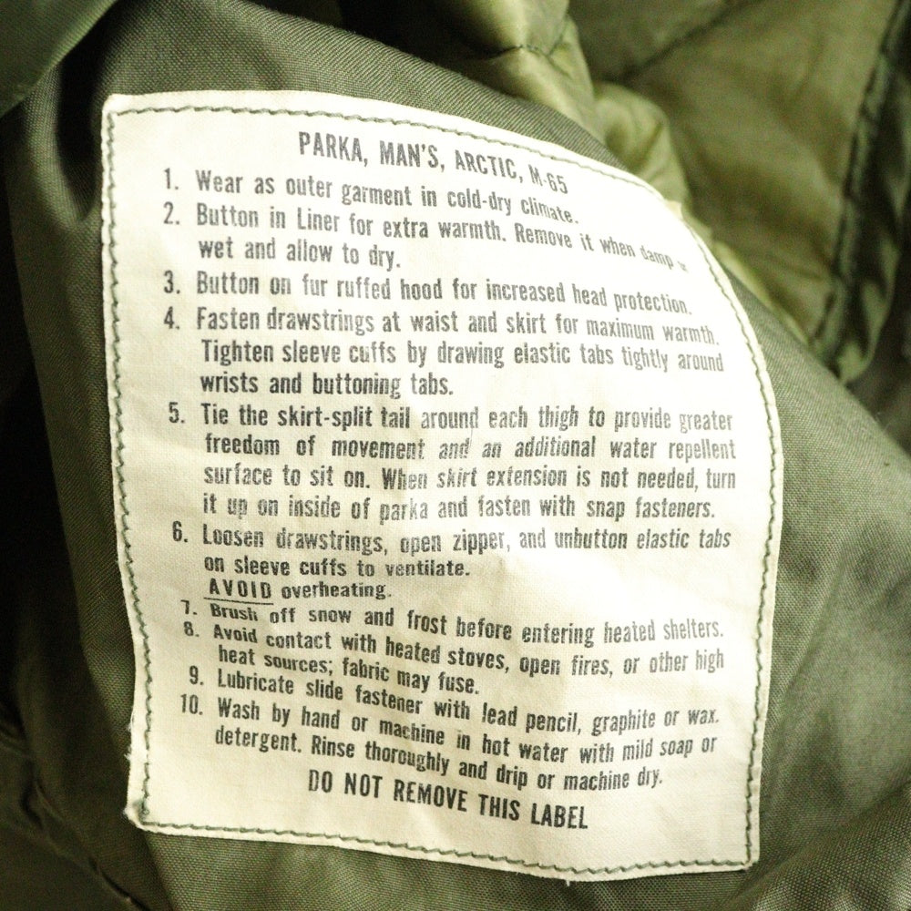 VINTAGE(ヴィンテージ) 60S M-65 キルティングライニング ジップアップモッズコート カーキ 8405-782-3216