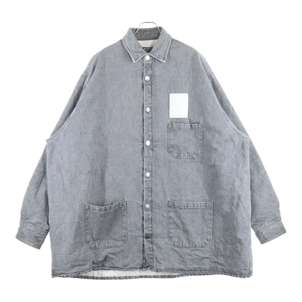 RAF SIMONS(ラフシモンズ) 20AW PADDED BIG FIT DENIM SHIRT パデット ビッグ フィット デニムシャツジャケット グレー 202-249