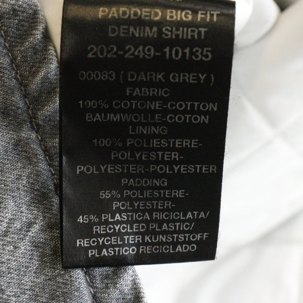 RAF SIMONS(ラフシモンズ) 20AW PADDED BIG FIT DENIM SHIRT パデット ビッグ フィット デニムシャツジャケット グレー 202-249