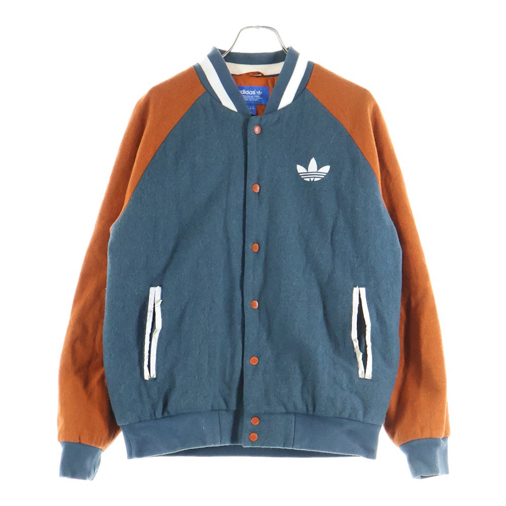 adidas(アディダス) PADDED WOOL VARSITY JACKET パデット ウール バーシティージャケット ネイビー/オレンジ AB7799