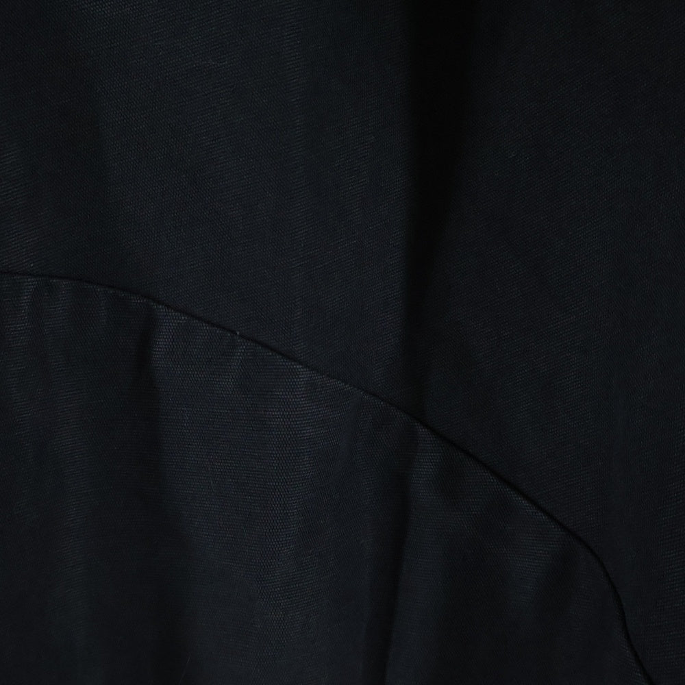 tricot COMME des GARCONS(トリコ コム デ ギャルソン) 14AW AD2014 ネック変形デザイン リネン混 7分袖ワンピース ブラック レディース TN-O005