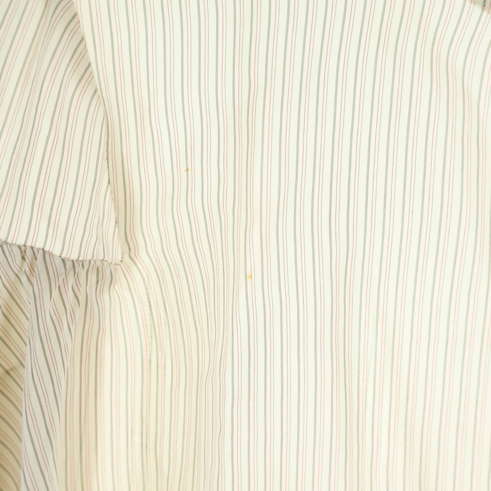 MM6 Maison Margiela(エムエムシックスメゾンマルジェラ) 17SS ストライプ柄 変形デザイン 長袖ブラウス シャツ アイボリー レディース S32NC0467 S47402