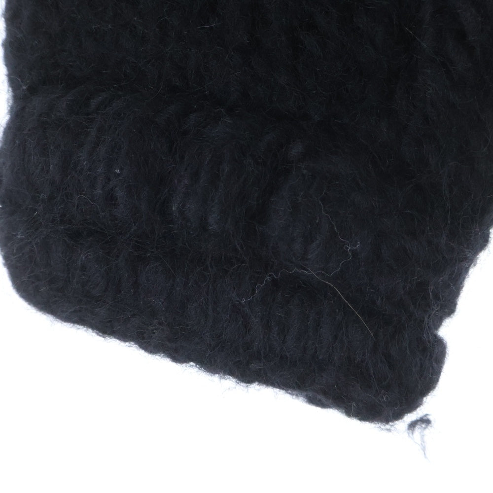 tricot COMME des GARCONS(トリコ コム デ ギャルソン) 05AW AD2005 ショート丈 ラペルデザイン ケーブルウールニット ボタンレスジャケット ブラック レディース TP-N039