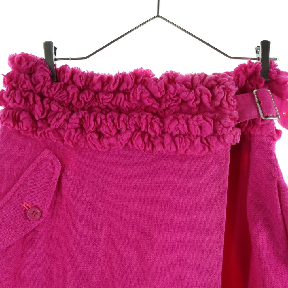tricot COMME des GARCONS(トリコ コム デ ギャルソン) 07AW AD2007 フリルベルトデザイン ウール 巻きスカート ピンク レディース TT-S039