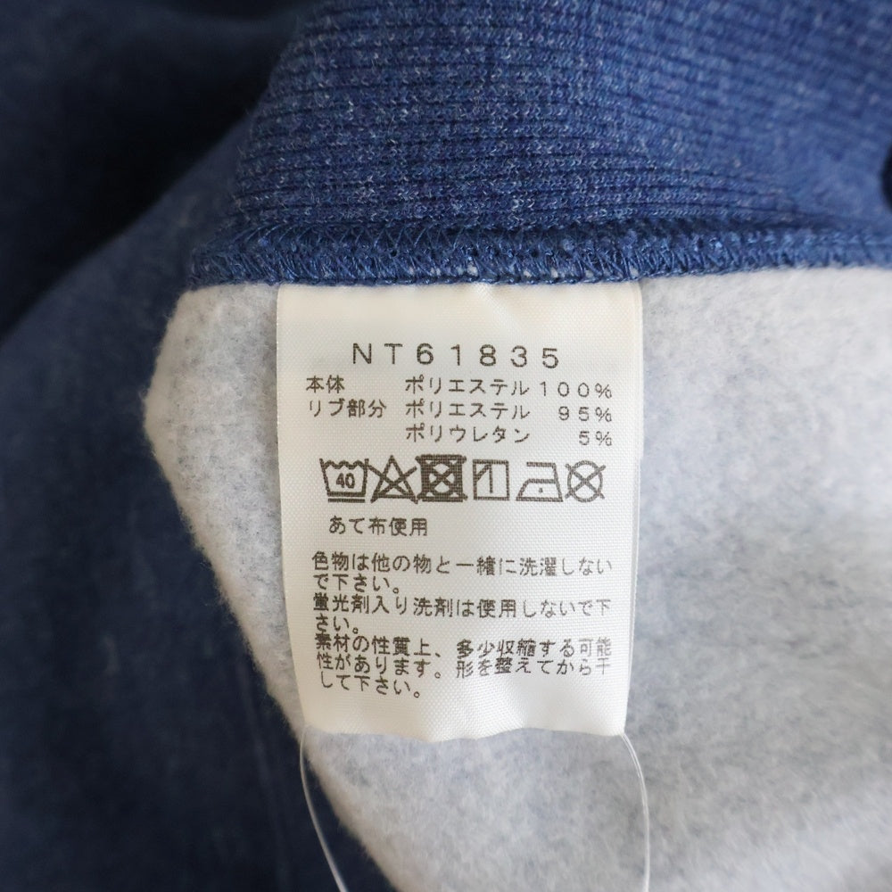 THE NORTH FACE(ザノースフェイス) アームスクエアーロゴデザイン カンガルーポケット フーデッド スウェット パーカ ブルー NT61835