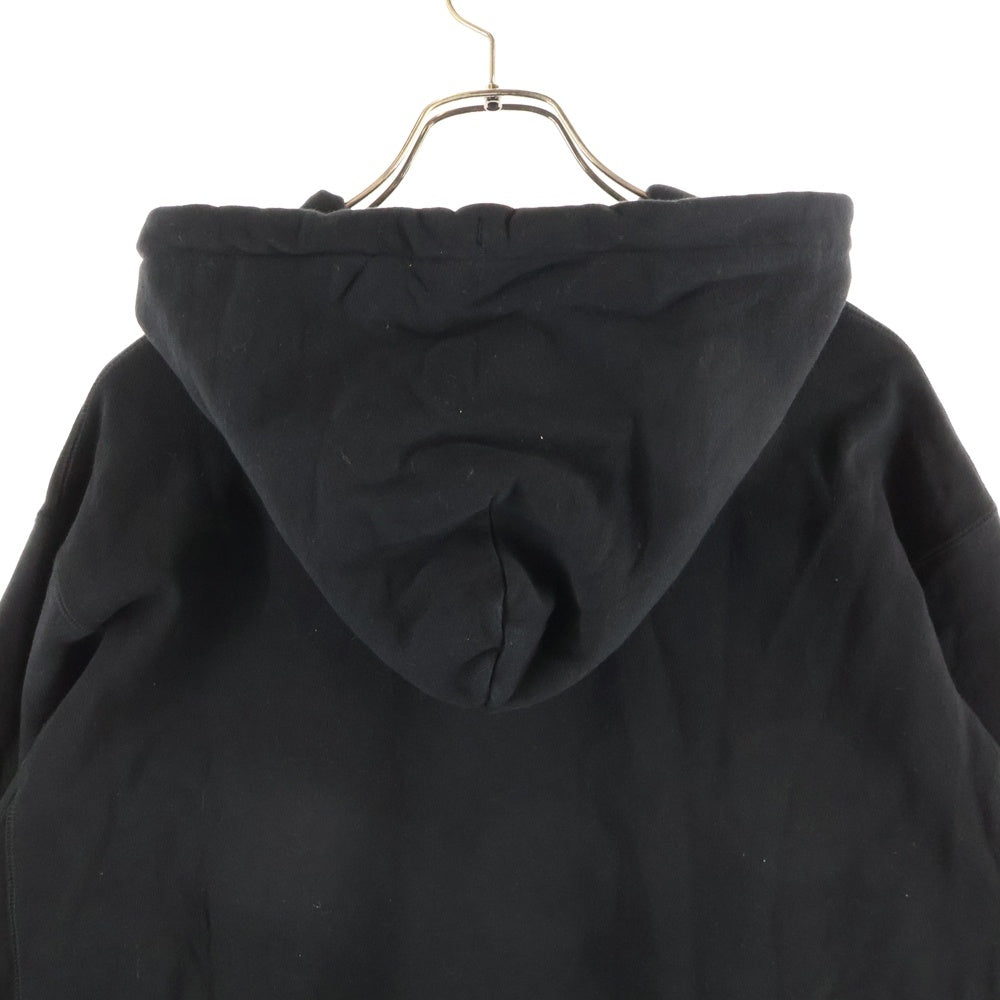 A BATHING APE(アベイシングエイプ) フロントロゴデザイン カンガルーポケット ドローストリング フーデッド スウェット パーカ ブラック 001PPG301009X