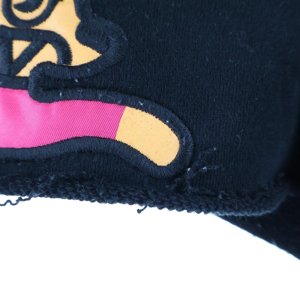 ICE CREAM(アイスクリーム) サイドロゴデザイン マルチポケット ドローストリング ハーフスウェットパンツ ブラック 491-6100