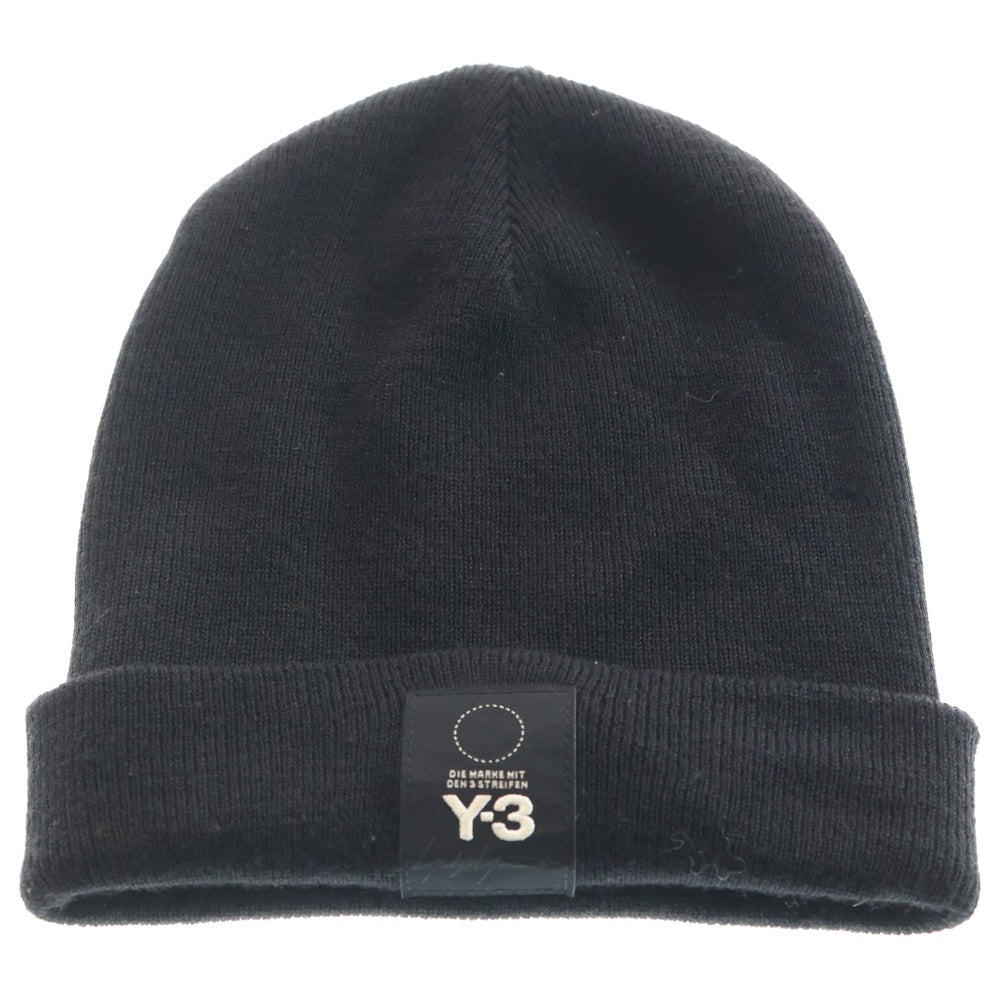 Y-3(ワイスリー) LOGO BEANIE ロゴデザイン ニット帽 ビーニー 帽子 ブラック DT0891