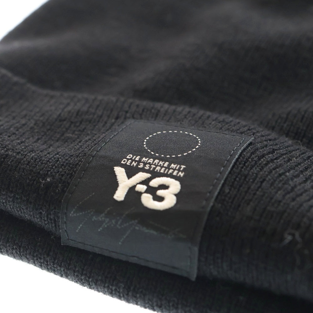 Y-3(ワイスリー) LOGO BEANIE ロゴデザイン ニット帽 ビーニー 帽子 ブラック DT0891
