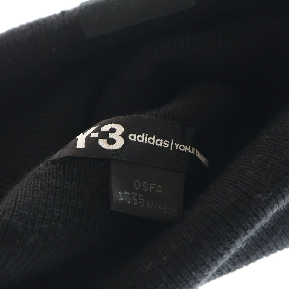 Y-3(ワイスリー) LOGO BEANIE ロゴデザイン ニット帽 ビーニー 帽子 ブラック DT0891