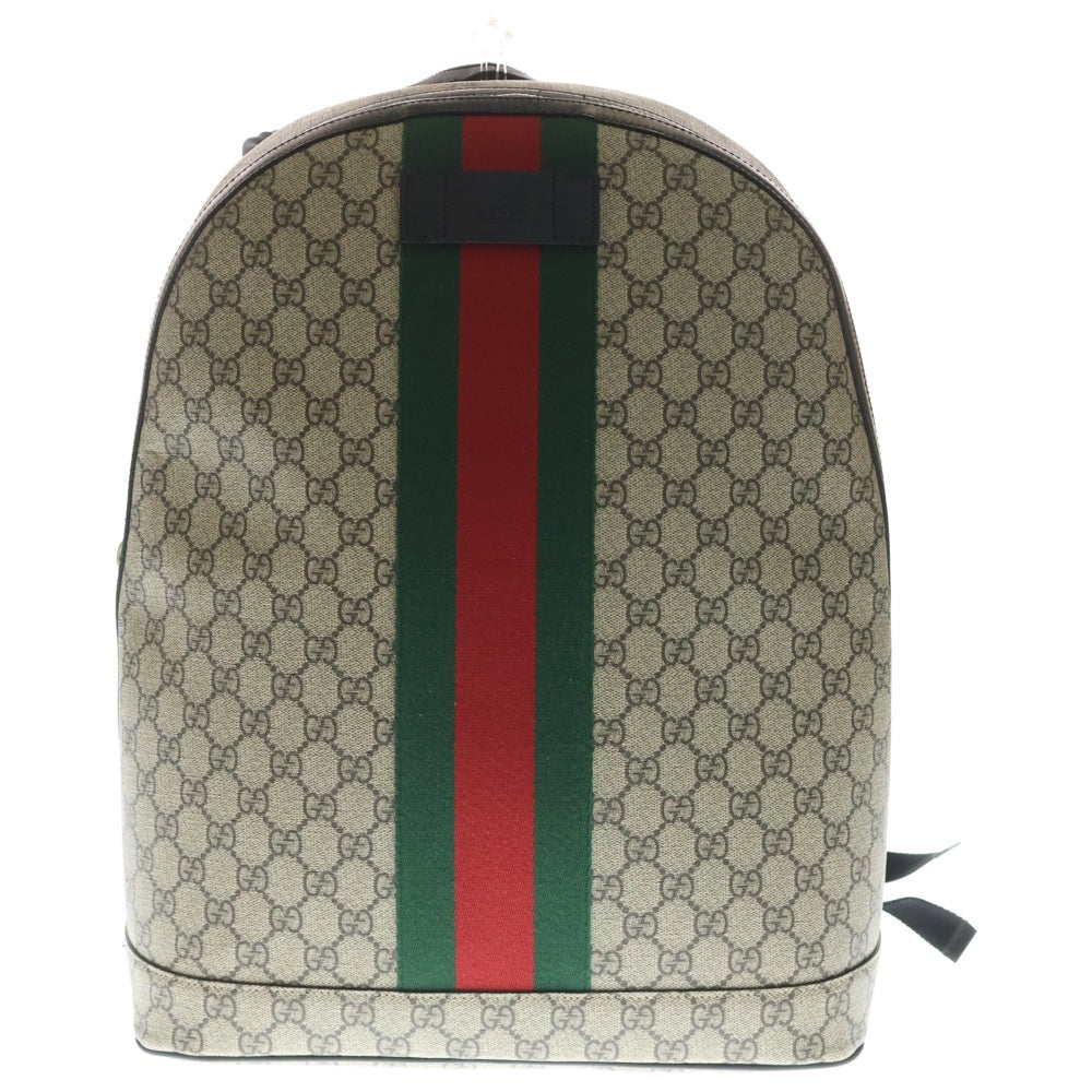 GUCCI(グッチ) ウェブ GGスプリーム シェリーライン レザー バックパック リュックサック ブラウン 443805 レディース