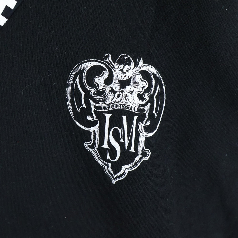 UNDERCOVERISM(アンダーカバイズム) フロントロゴデザイン クレイジーパターン クルーネックカットソー 長袖Tシャツ ブラック U11B4807