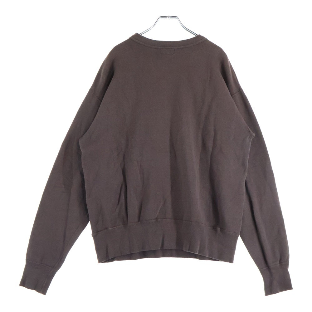 HUMAN MADE(ヒューマンメイド) 25SS TSURIAMI SWEATSHIRT フロントダックプリント Vガゼット クルーネック スウェットトレーナー ブラウン HM29CS014