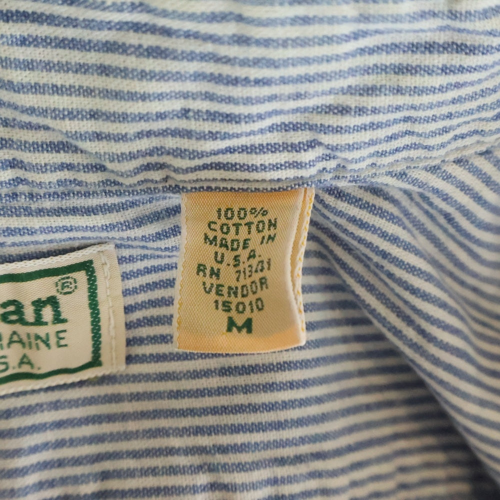 L.L.Bean(エルエルビーン) 80s-90s VINTAGE USA製 ストライプシャツ ブルー/ホワイト