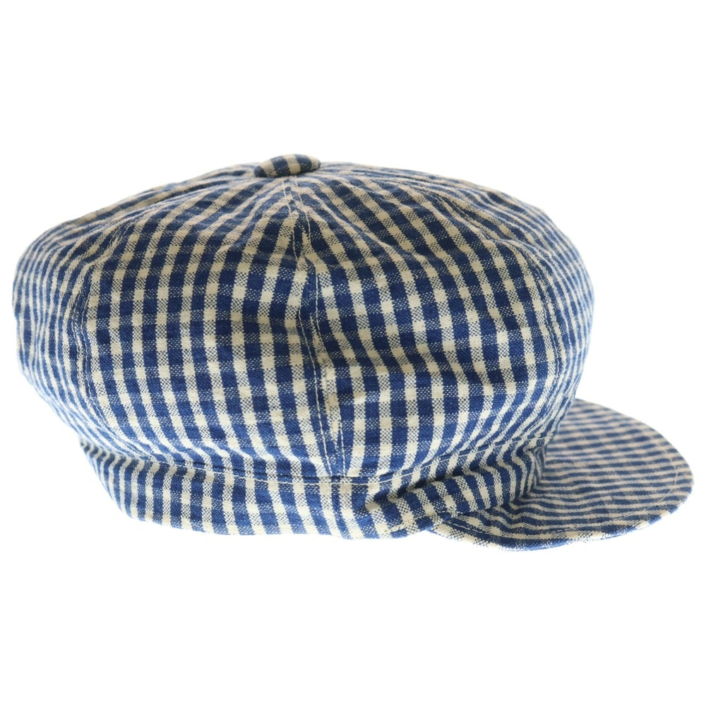 WAREHOUSE(ウェアハウス) ×KIJIMA TAKAYUKI チェック デニムキャスケット キジマタカユキ インディゴ/ホワイト