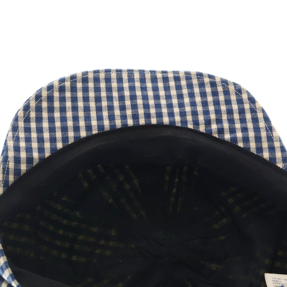 WAREHOUSE(ウェアハウス) ×KIJIMA TAKAYUKI チェック デニムキャスケット キジマタカユキ インディゴ/ホワイト