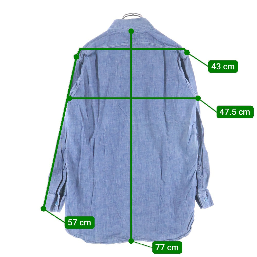 SUGAR CANE(シュガーケーン) シャンブレー ワークシャツ ブルー