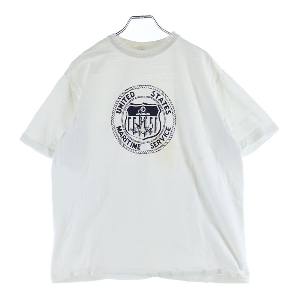 WAREHOUSE(ウェアハウス) US MARITIME SERVICE Tシャツ 半袖 ホワイト