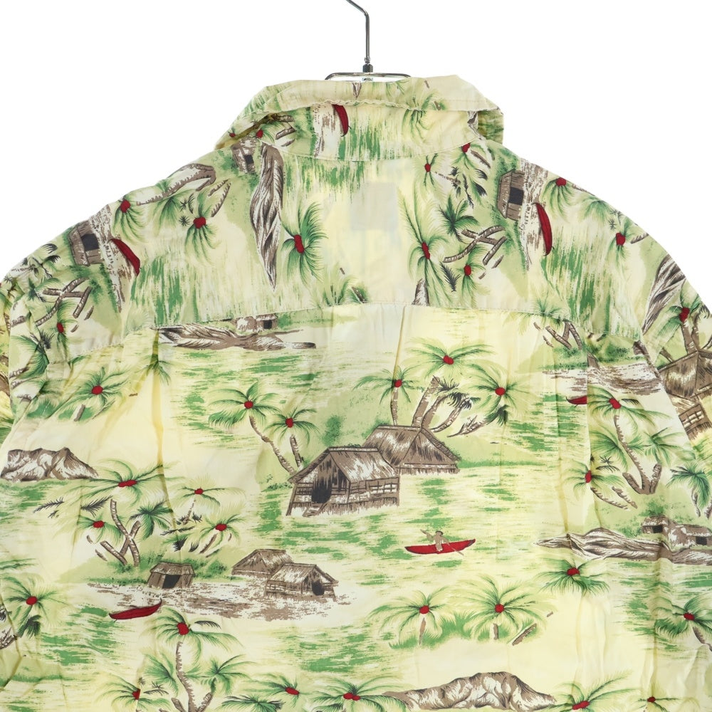 GAP(ギャップ) 90s VINTAGE 紺タグ ハワイアンシャツ オープンカラー ライトグリーン