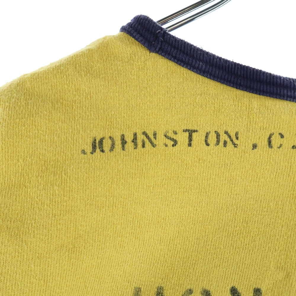 WAREHOUSE(ウェアハウス) USN-NARU リバーシブル Tシャツ ネイビー/イエロー