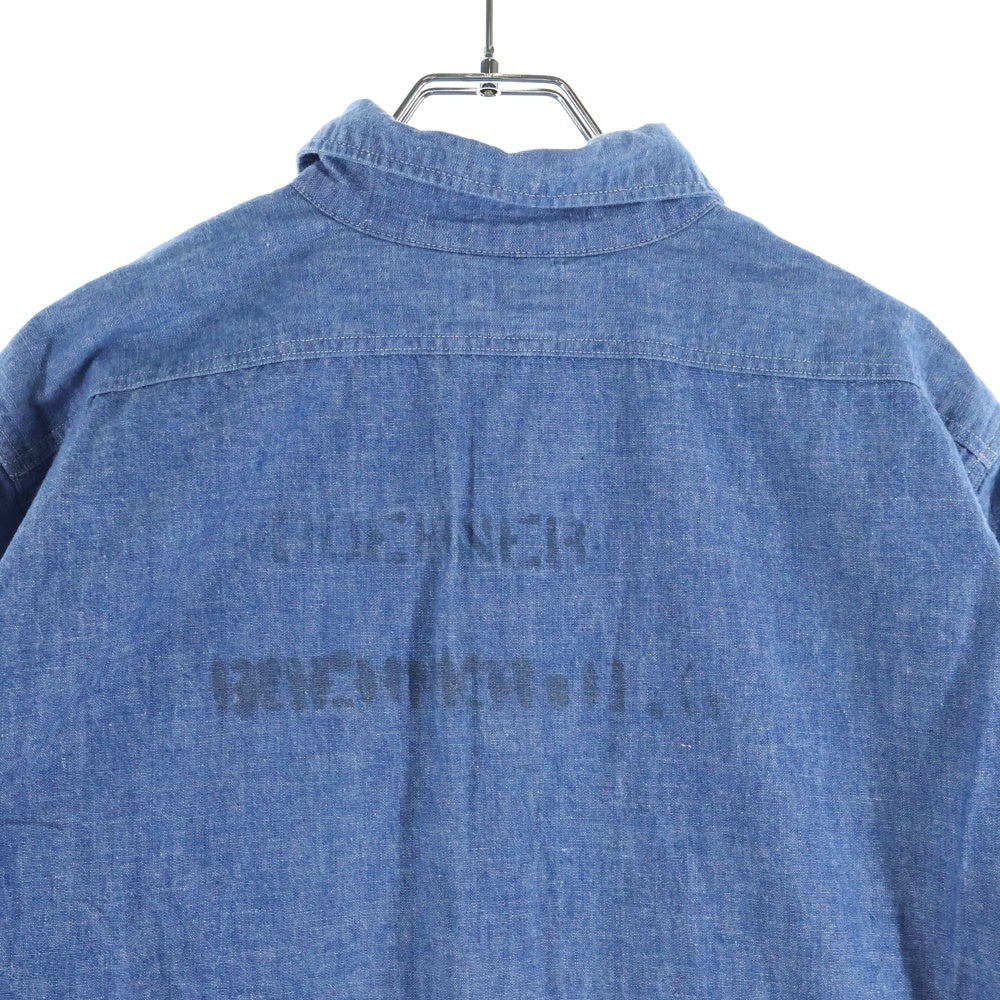 WAREHOUSE(ウェアハウス) シャンブレー ワークシャツ ブルー