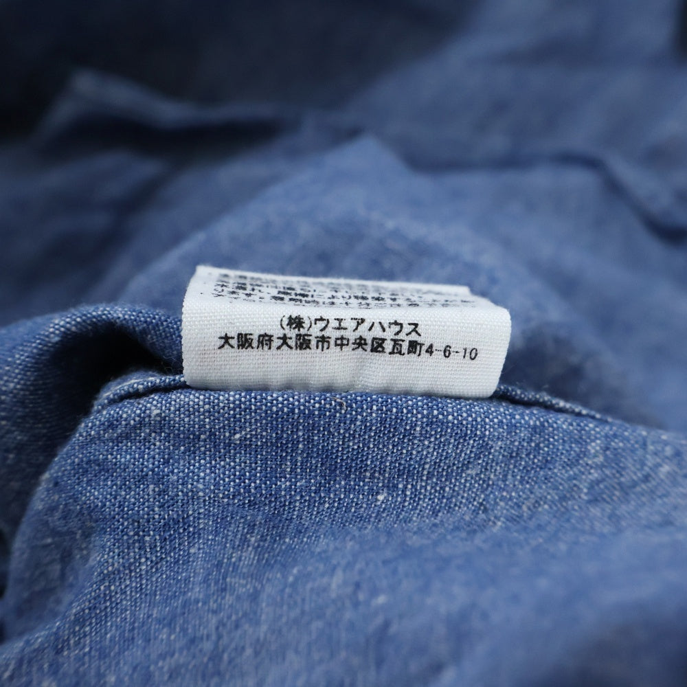 WAREHOUSE(ウェアハウス) シャンブレー ワークシャツ ブルー