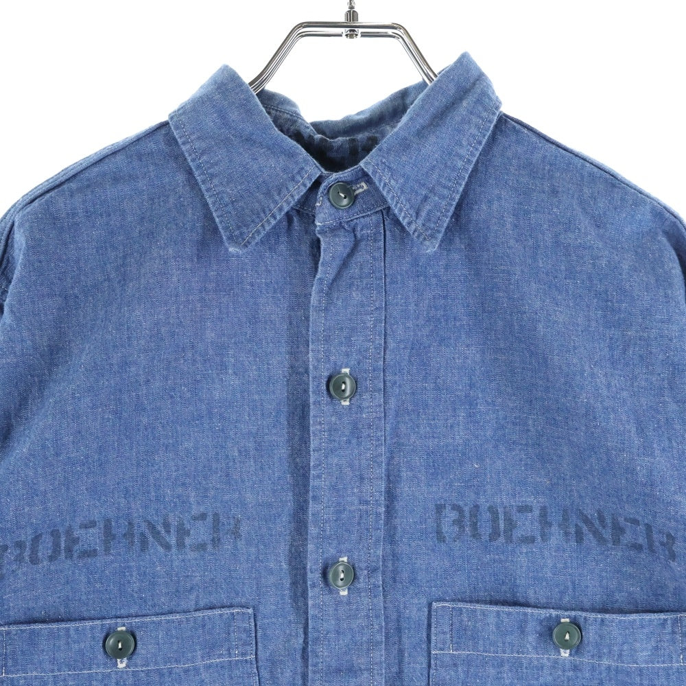 WAREHOUSE(ウェアハウス) シャンブレー ワークシャツ ブルー