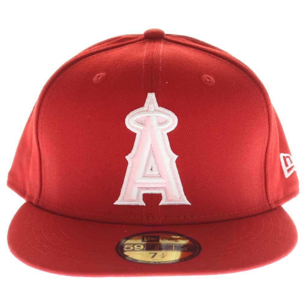 NEW ERA(ニューエラ) ロサンゼルス エンゼルス 6パネル ベースボールキャップ 帽子 レッド/ピンク レディース