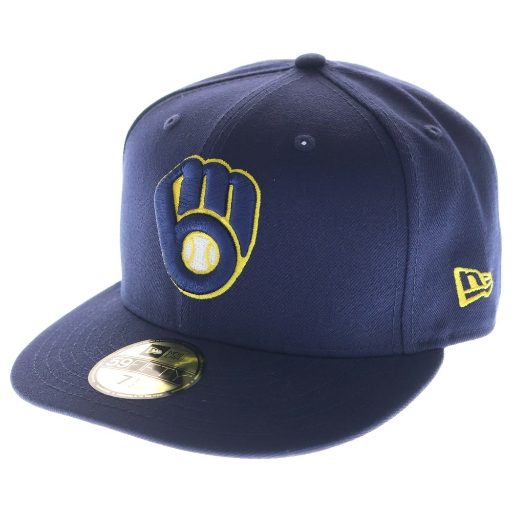 NEW ERA(ニューエラ) オンフィールド ミルウォーキー ブリュワーズ 6パネル ベースボールキャップ 帽子 ネイビー