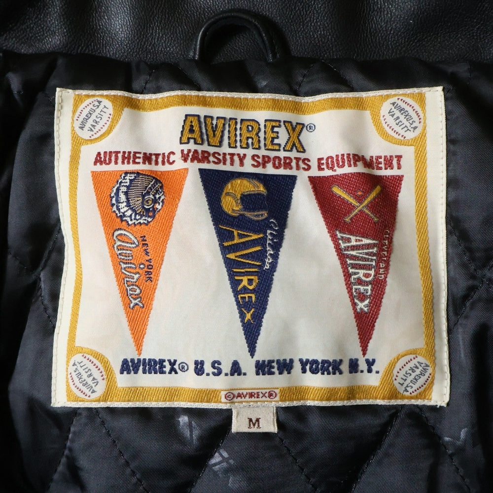 AVIREX(アヴィレックス) バックロゴ シングルライダース レザージャケット ブラック 783-4250013
