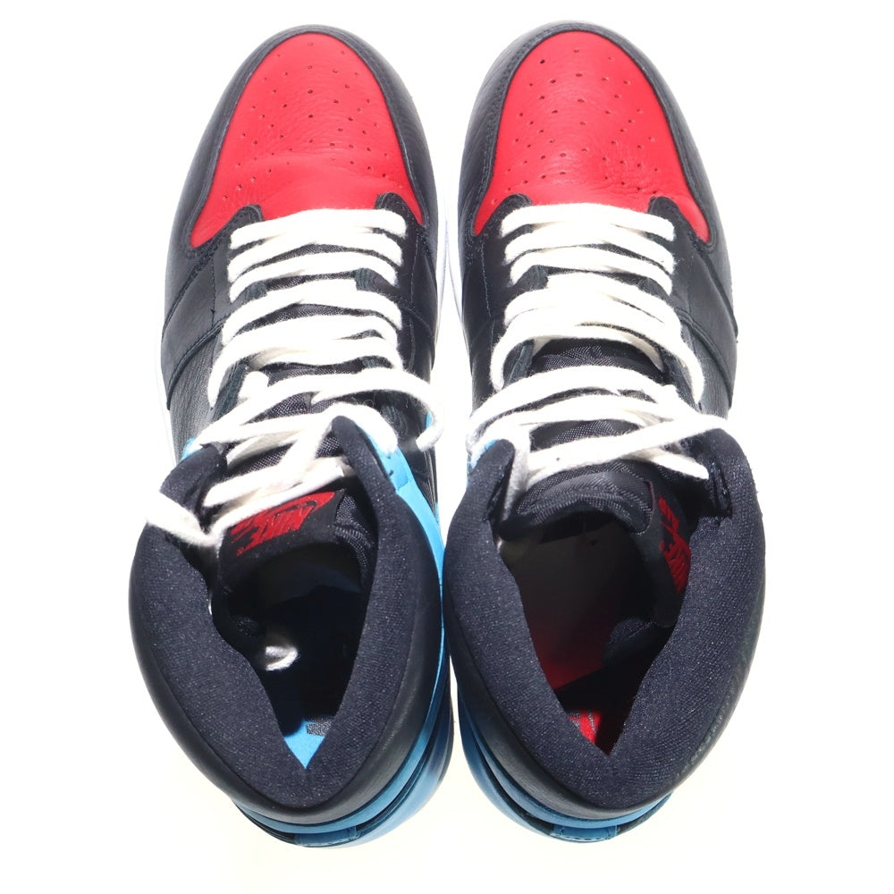 NIKE(ナイキ) AIR JORDAN 1 HIGH OG UNC TO CHICAGO エアジョーダン1 OG UNCトゥシカゴ ハイカットスニーカー ブラック/レッド/ブルー US10.5/27.5cm CD0461-046