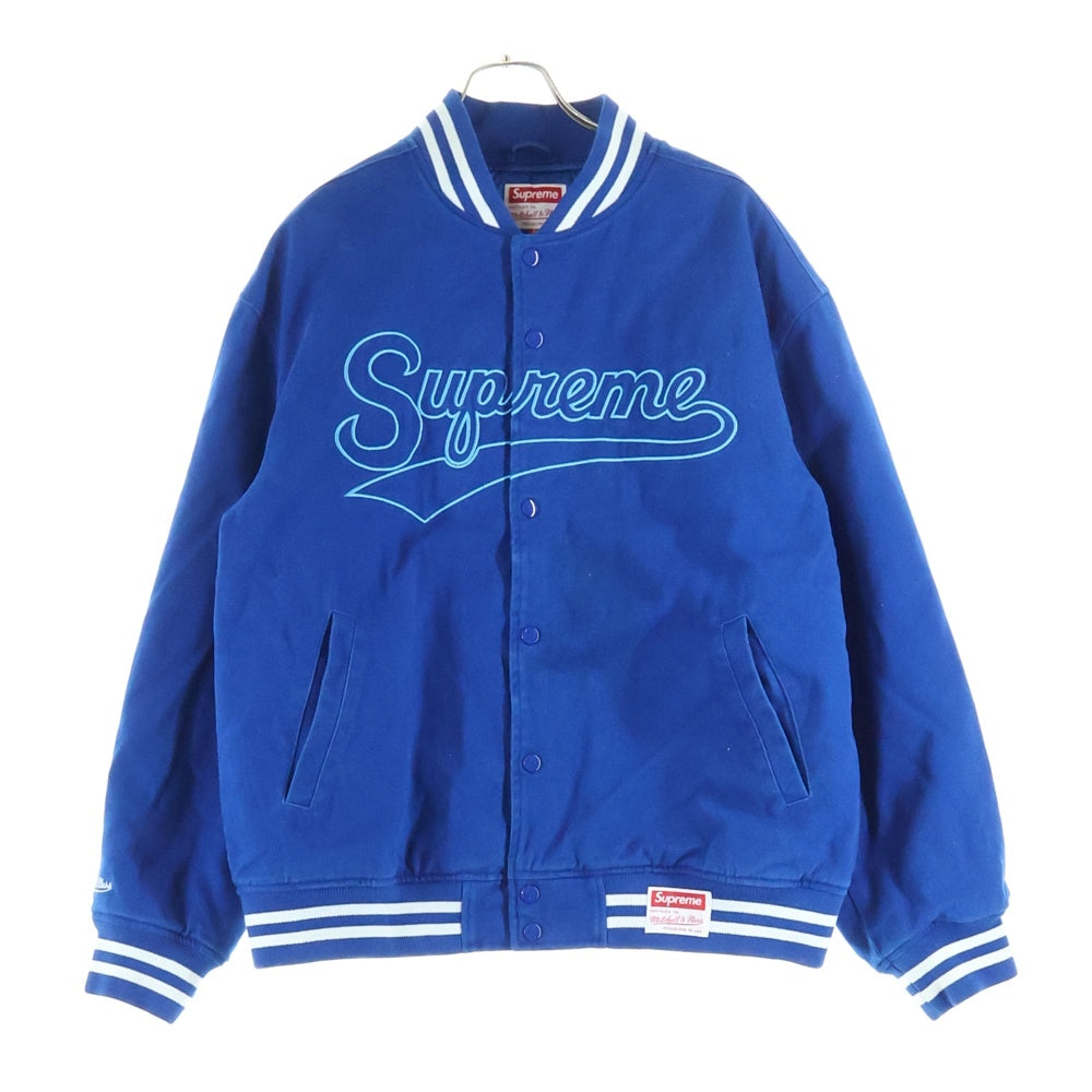SUPREME(シュプリーム) 22AW ×Mitchell & Ness Doughboy Twill Varsity Jacket ミッチェル&ネス ドゥボーイ コットンツイル バーシティジャケット ブルゾン ブルー