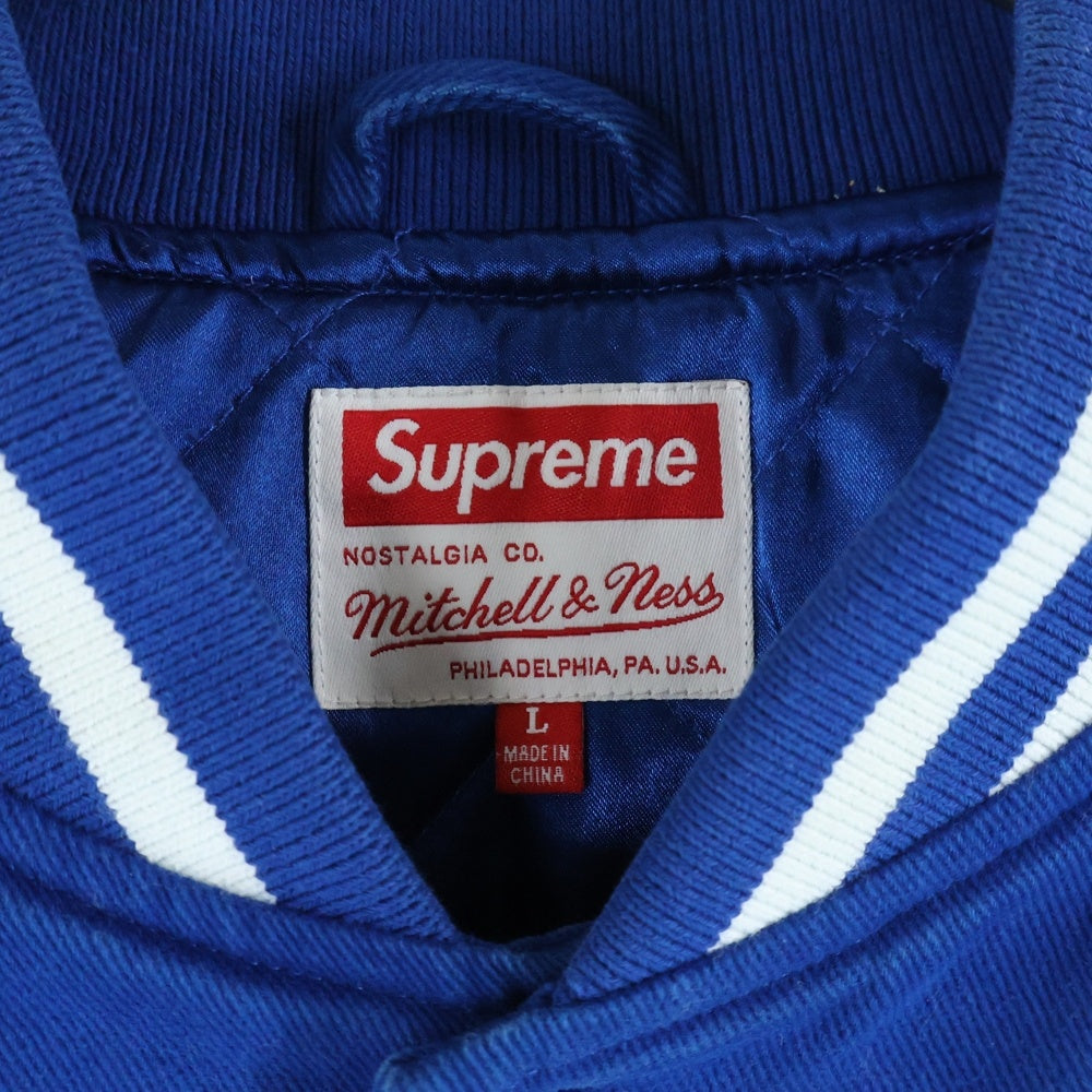 SUPREME(シュプリーム) 22AW ×Mitchell & Ness Doughboy Twill Varsity Jacket ミッチェル&ネス ドゥボーイ コットンツイル バーシティジャケット ブルゾン ブルー
