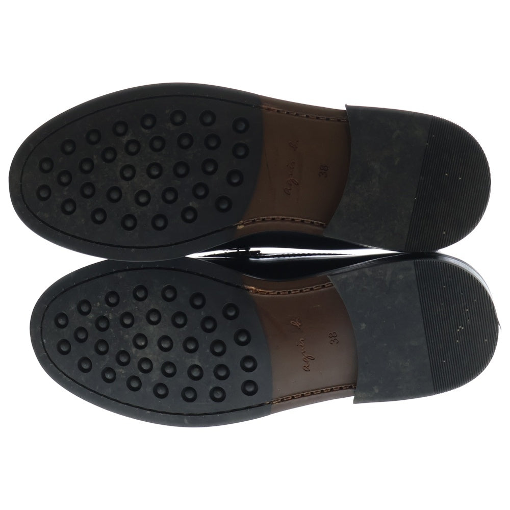 agnes b.(アニエスベー) ラムスキン コインレザローファー シューズ レディース ホワイト/ブラック 553ECU01001